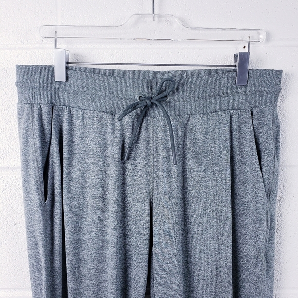 Athleta Jogger Sweatpants Green Marled Elastic Waist Lounge Pant Size Medium - Picture 3 of 10